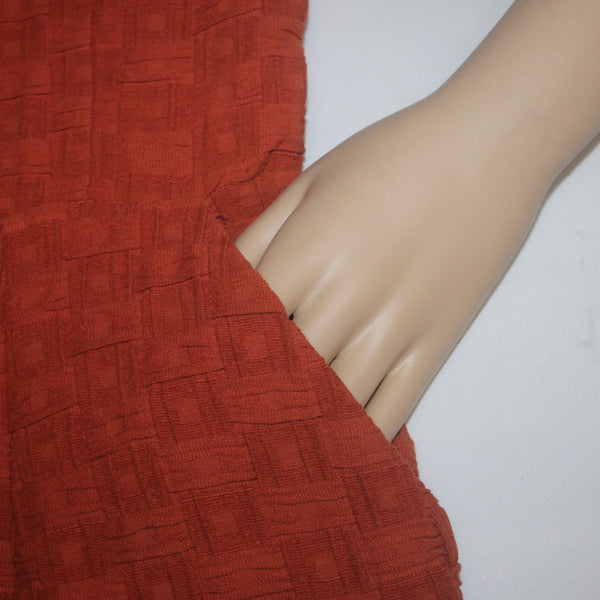 Tabitha Dress Sz 4 Rust Orange Quilted Knit Lined Pockets Cotton Polyester Dress