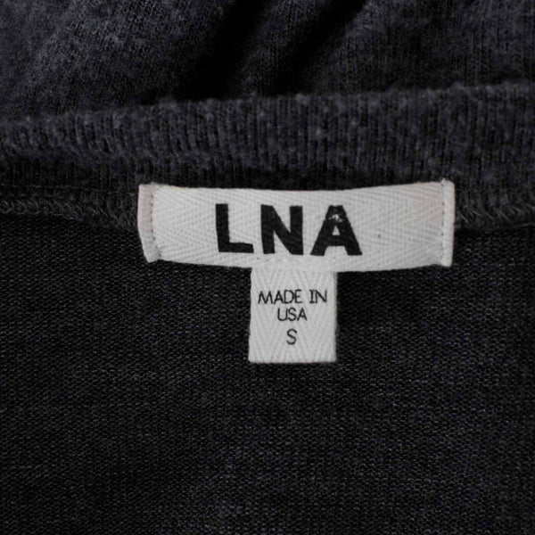 LNA Sz S Charcoal Gray Embellished V Neck Poly Blend Hi Lo Sweater