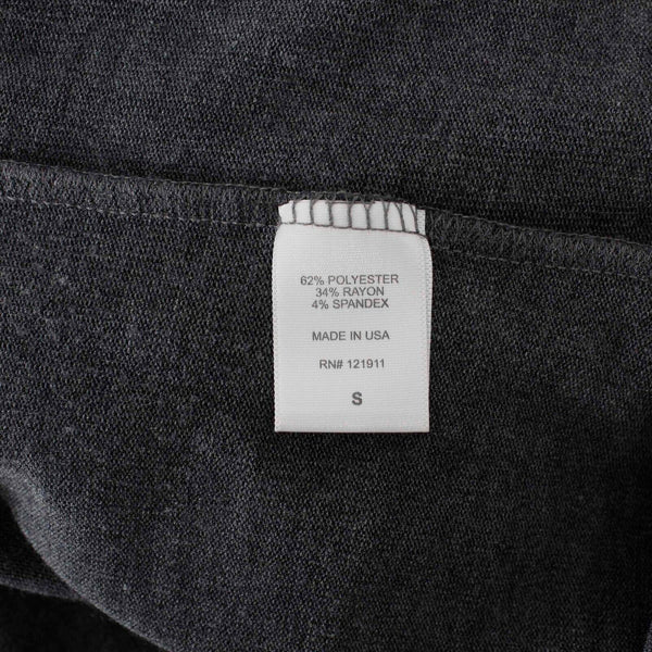 LNA Sz S Charcoal Gray Embellished V Neck Poly Blend Hi Lo Sweater