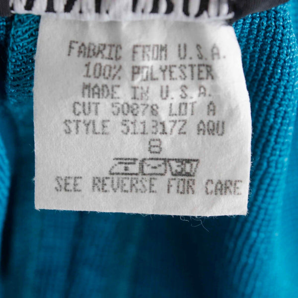 Saint Tropez West Sz 8 Teal Blue Elastic Waist Kick Pleat 100% Poly Knit Skirt