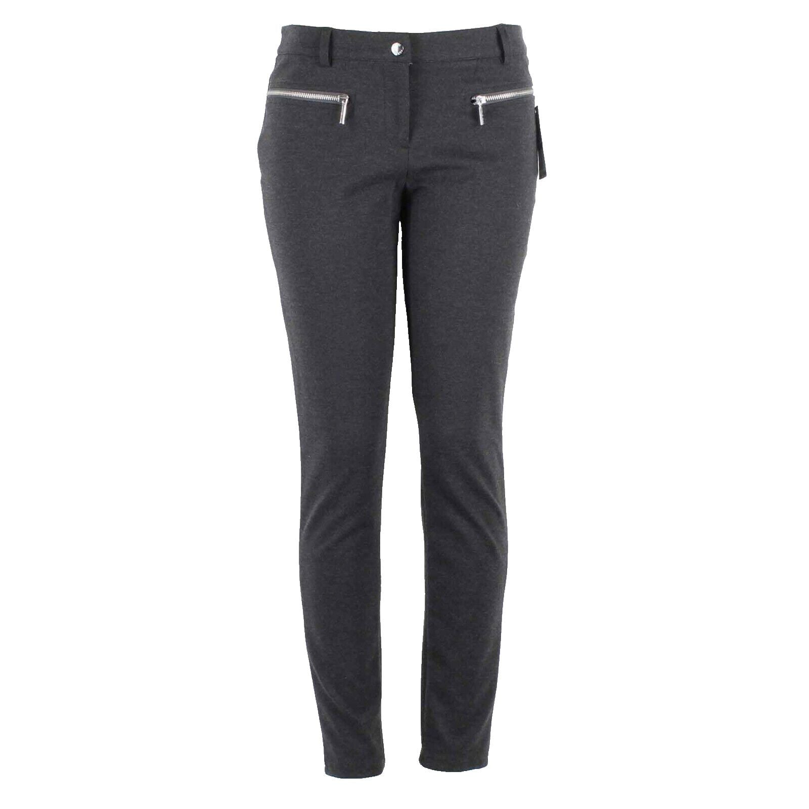 Michael Kors NEW $100 Sz 8 x 29 Charcoal Gray Silver Stretch Knit Pant