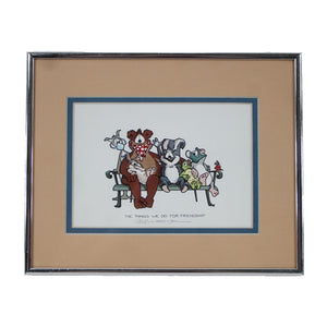 Robert Marble 10 x 8 Silver Peach Multi Animals "Things We Do For " Signed Pictu