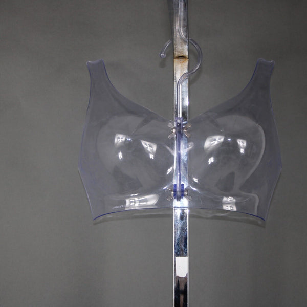 Display Clear Blue Tint Plastic Bra Bikini Lingerie Hanger Form Display