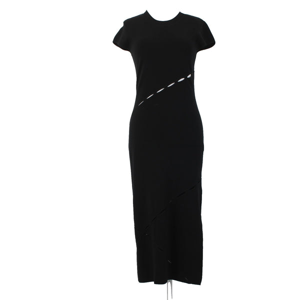 Rag Bone Dress NEW $495 Eden Sz SP Black  Sleeveless Round Neck Eyelets Viscose