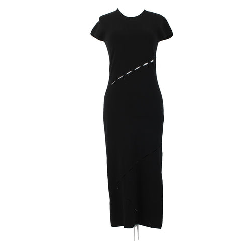 Rag Bone Dress NEW $495 Eden Sz SP Black  Sleeveless Round Neck Eyelets Viscose