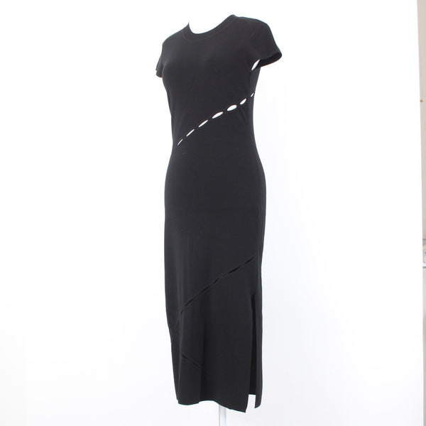 Rag Bone Dress NEW $495 Eden Sz SP Black  Sleeveless Round Neck Eyelets Viscose