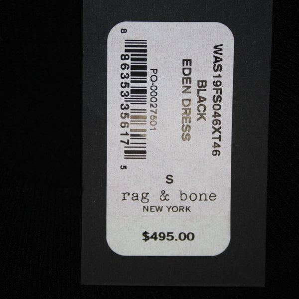 Rag Bone Dress NEW $495 Eden Sz SP Black  Sleeveless Round Neck Eyelets Viscose