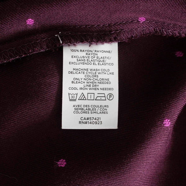 Loft NEW $70 Sz S Purple Pink Fuzzy Dots Button Up Ruffle High Neck Rayon Top