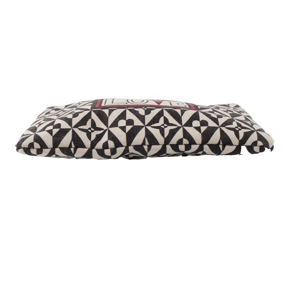 Brighton Cosmetic Bag 9 x 5 x 1 White Black Red Love Zipper Fabric Cosmetic Bag