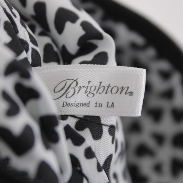 Brighton Cosmetic Bag 9 x 5 x 1 White Black Red Love Zipper Fabric Cosmetic Bag