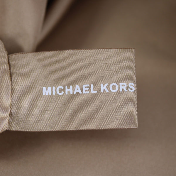 Michael Kors Purse 18 x 12 x 6 Silver Tan Side Pocket 100% Cotton Pu Trim Purse