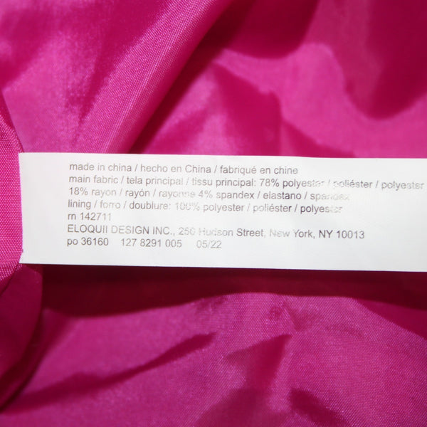 Eloquil Jacket NEW Sz 14 Pink Rhinestones Belted Collared Pockets Poly Rayon