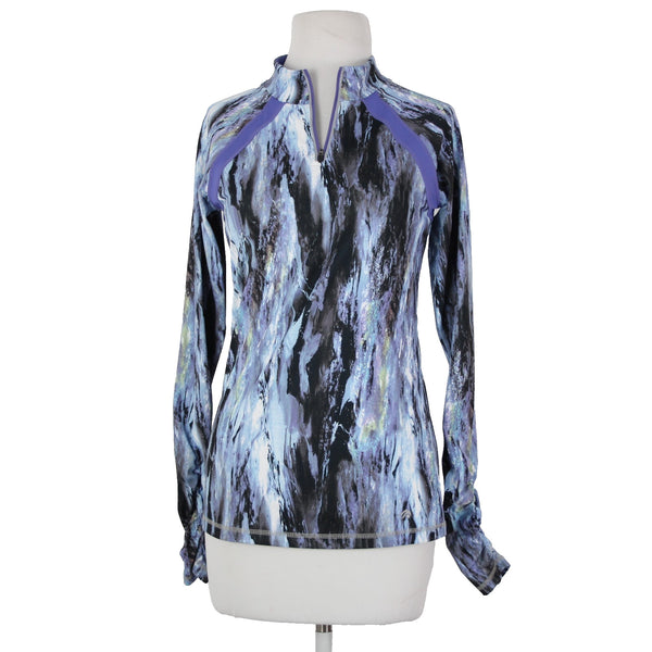 Ideology Sz XS Purple White Green Multi Color Half Zip 100% Polyester Aw Jacket