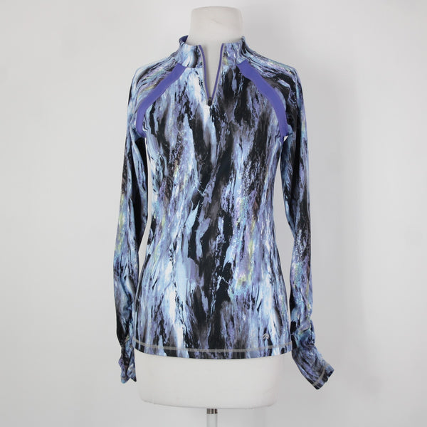 Ideology Sz XS Purple White Green Multi Color Half Zip 100% Polyester Aw Jacket