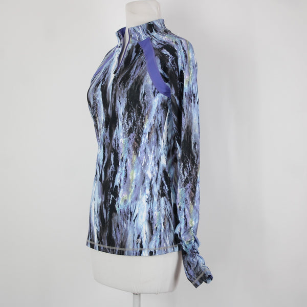 Ideology Sz XS Purple White Green Multi Color Half Zip 100% Polyester Aw Jacket