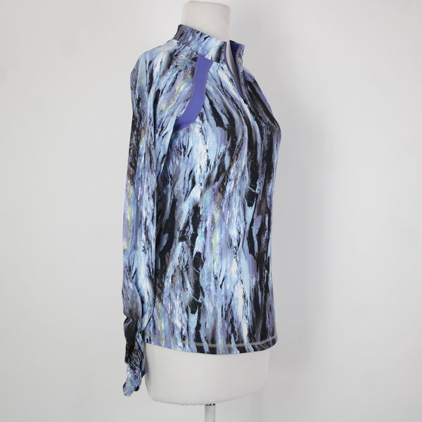 Ideology Sz XS Purple White Green Multi Color Half Zip 100% Polyester Aw Jacket