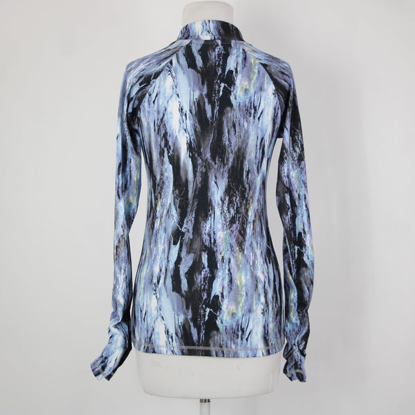 Ideology Sz XS Purple White Green Multi Color Half Zip 100% Polyester Aw Jacket