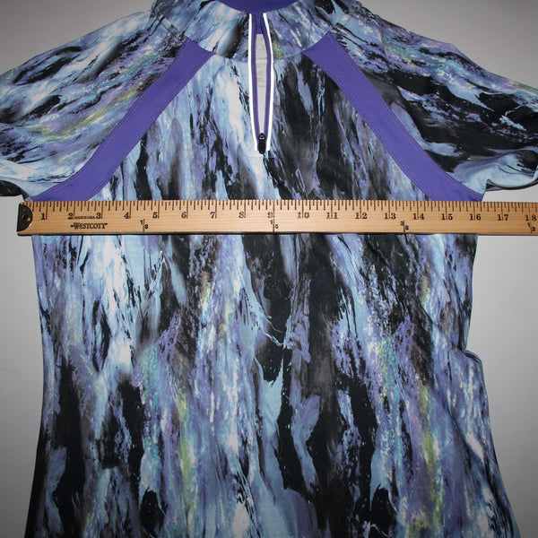 Ideology Sz XS Purple White Green Multi Color Half Zip 100% Polyester Aw Jacket