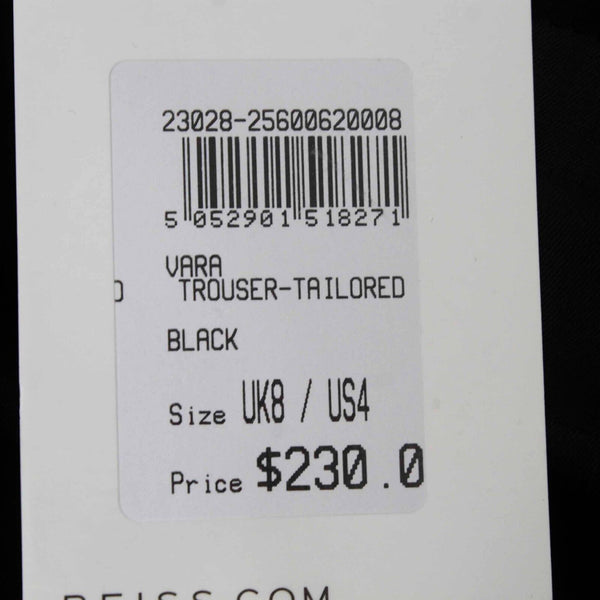 Reiss NEW $230 Sz 4 x 29 Black Part Lined Tailored Wool Blend Woven Trouser Pant