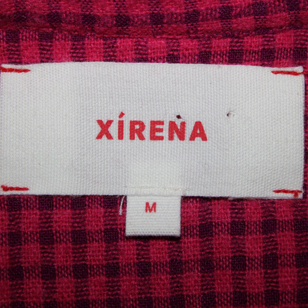 Xirena NEW $85 Sz M Pink Purple Ruffle Buttons Long Sleeve Cotton Viscose Top