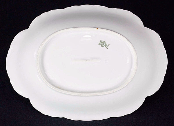 M & Z 10" x 7.25" x 3" White Gold Austrian Oval Serving Bowl