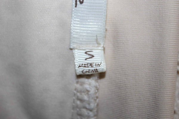 Solitaire NEW Sz S Cream Tan Embroidered Lined 100% Cotton Skirt