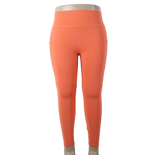 Fabletics AW Pant NEW $70 Pure Luxe Sz XL x 25 Orange Pockets Poly Elastane