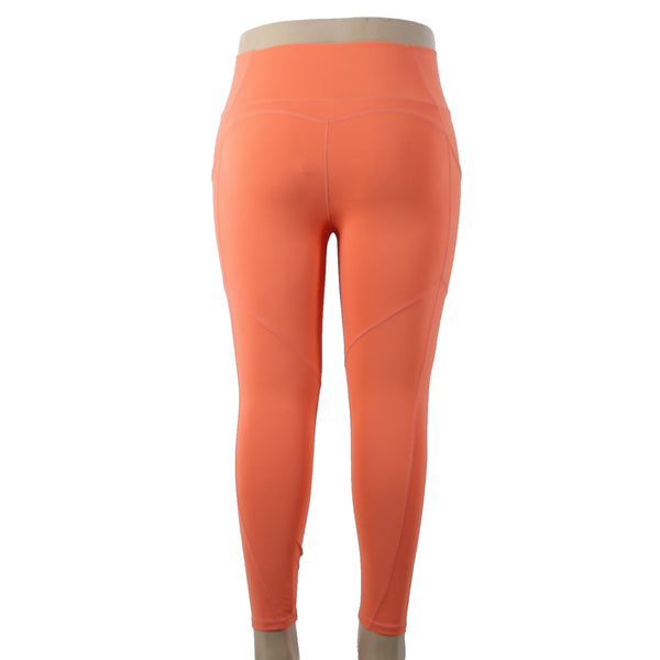 Fabletics AW Pant NEW $70 Pure Luxe Sz XL x 25 Orange Pockets Poly Elastane