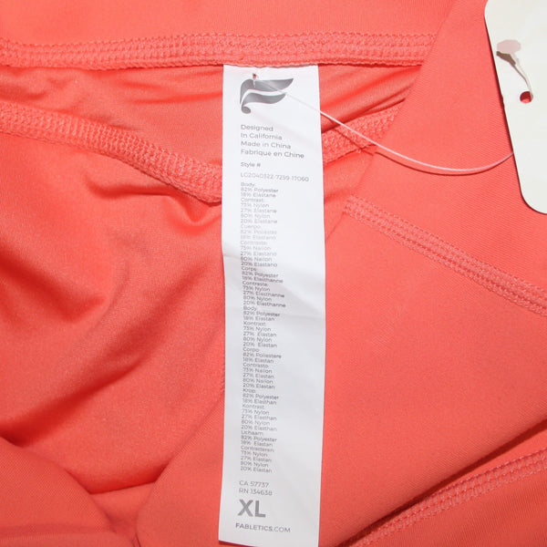 Fabletics AW Pant NEW $70 Pure Luxe Sz XL x 25 Orange Pockets Poly Elastane