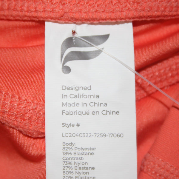 Fabletics AW Pant NEW $70 Pure Luxe Sz XL x 25 Orange Pockets Poly Elastane