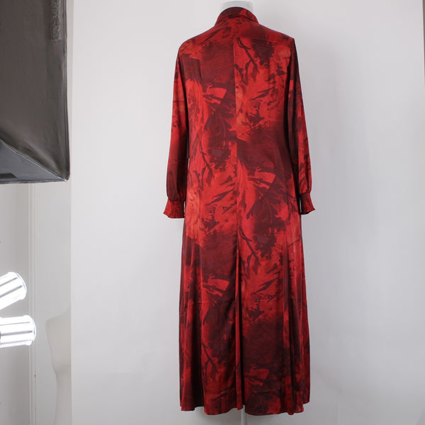 Chicos Dress NEW $149 Sz 2.5 Red Burgundy Floral Collared 100% Polyester Dress