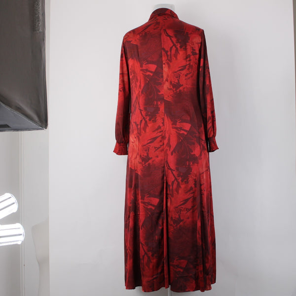 Chicos Dress NEW $149 Sz 2.5 Red Burgundy Floral Collared 100% Polyester Dress