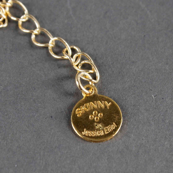 Skinny by Jessica Elliot 16.5"-18.5" Goldtone Chain Amber Crystal Necklace