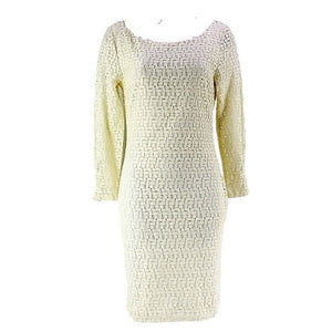 Banana Republic NEW $130 Sz 4 Cream Open Weave Lined Cotton Nylon Dress