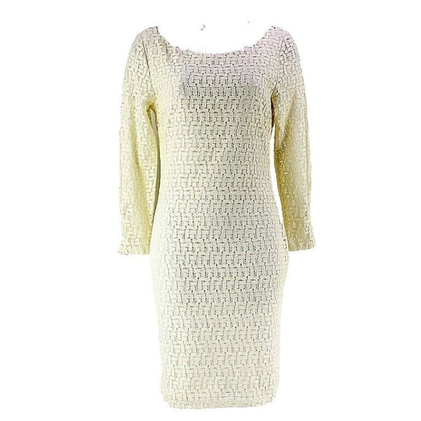 Banana Republic NEW $130 Sz 4 Cream Open Weave Lined Cotton Nylon Dress