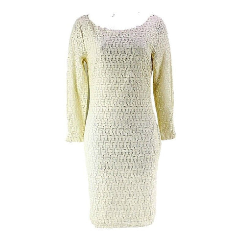 Banana Republic NEW $130 Sz 4 Cream Open Weave Lined Cotton Nylon Dress