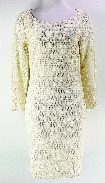 Banana Republic NEW $130 Sz 4 Cream Open Weave Lined Cotton Nylon Dress