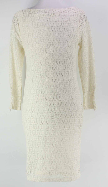 Banana Republic NEW $130 Sz 4 Cream Open Weave Lined Cotton Nylon Dress