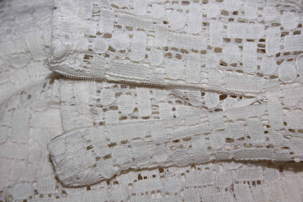 Banana Republic NEW $130 Sz 4 Cream Open Weave Lined Cotton Nylon Dress