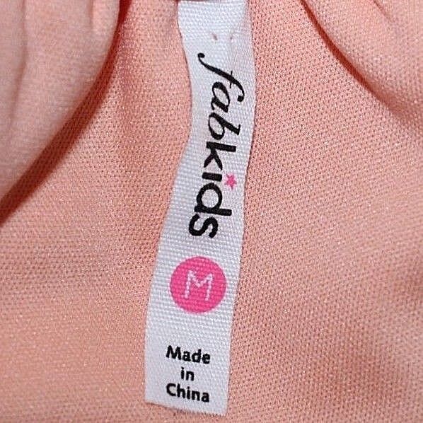 Fab Kids NEW M Orange Sherbet Gold Dots Polyester One Shoulder Girls Dress