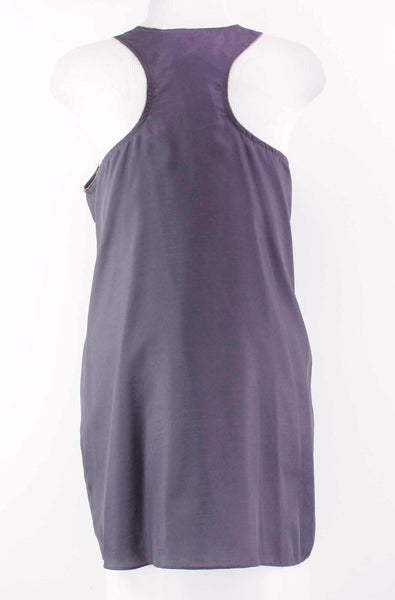 Collective Concepts NEW $42 Dark Navy Metal Bead Neckline Polyester Top
