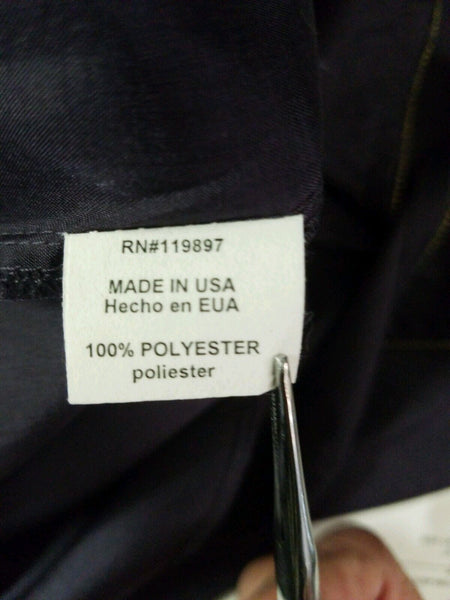 Collective Concepts NEW $42 Dark Navy Metal Bead Neckline Polyester Top