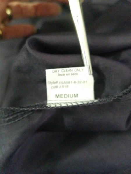 Collective Concepts NEW $42 Dark Navy Metal Bead Neckline Polyester Top