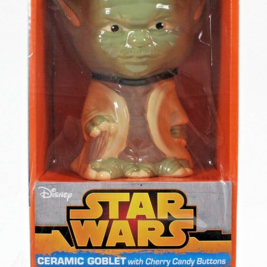Star Wars  5.5" Yoda Ceramic Goblet With Candy Cherry Buttons Collectible