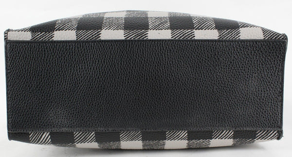 REED 14 x 13.5 Gray Black Check Vegan Tote Purse