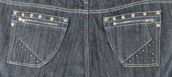 Aviva 23/24 x 32 Blue Denim Sequin Rhinestone Cotton Elastane Jeans