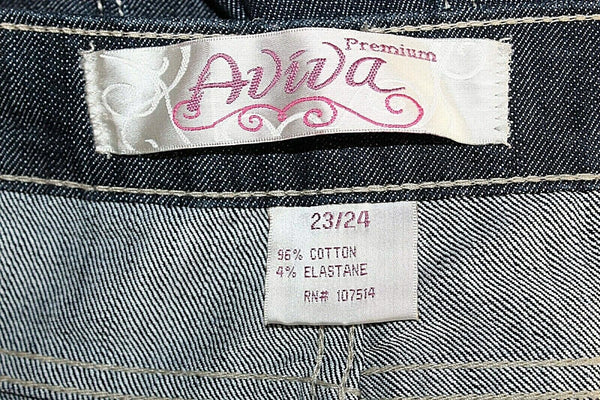 Aviva 23/24 x 32 Blue Denim Sequin Rhinestone Cotton Elastane Jeans