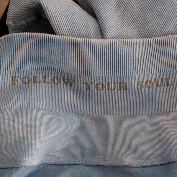 Spiritual Gangsta Sz M L Light Blue Distressed Ribbed Active Wear Legging