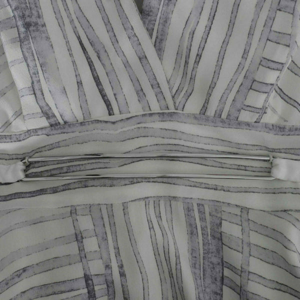 Halston NEW $225 Sz 4 Cream Lavender Silver Accent Silk Polyester Lined Dress