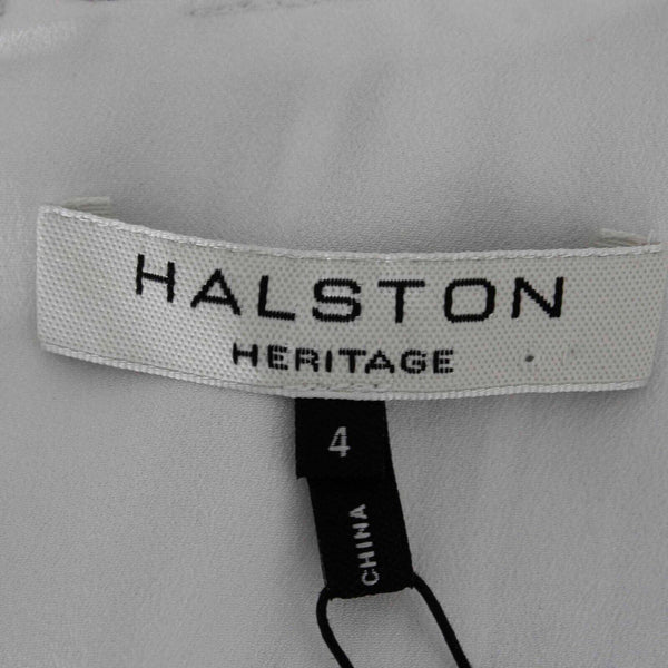 Halston NEW $225 Sz 4 Cream Lavender Silver Accent Silk Polyester Lined Dress